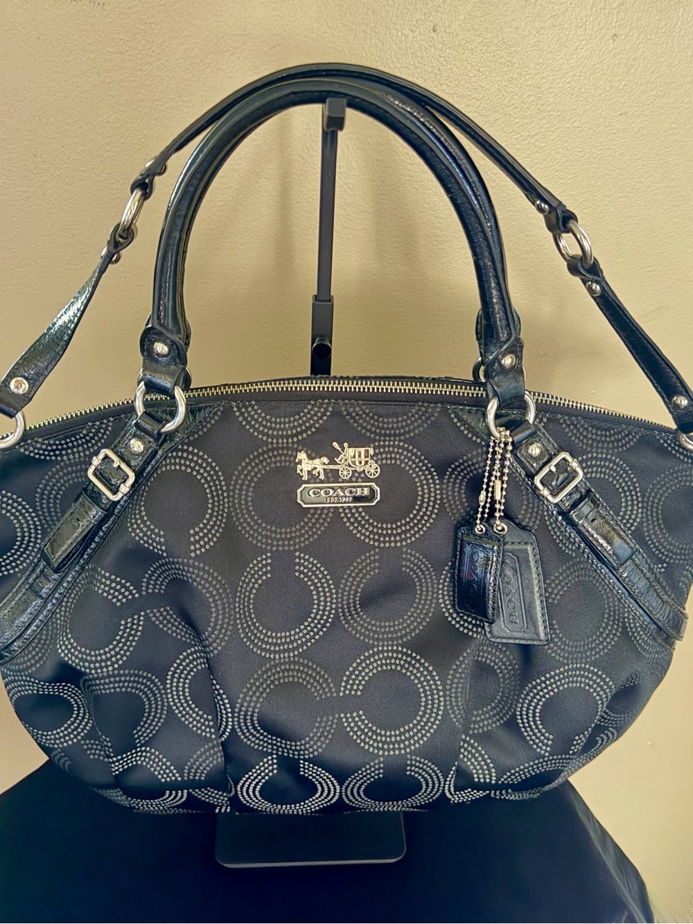Coach Black Signature Circle Dome Satchel
